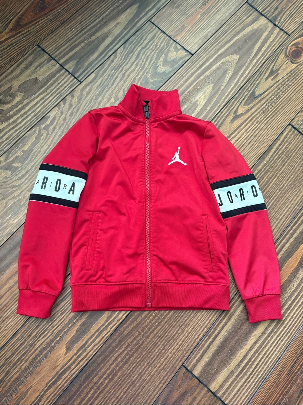 Jordan Red Youth Zip-Up Track Jacket with White Jumpman